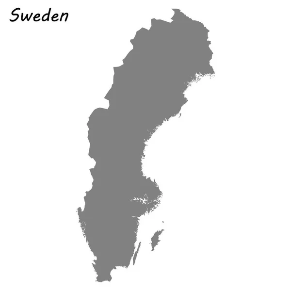 スウェーデンの高品質の地図です ベクトル図 — ストックベクタ