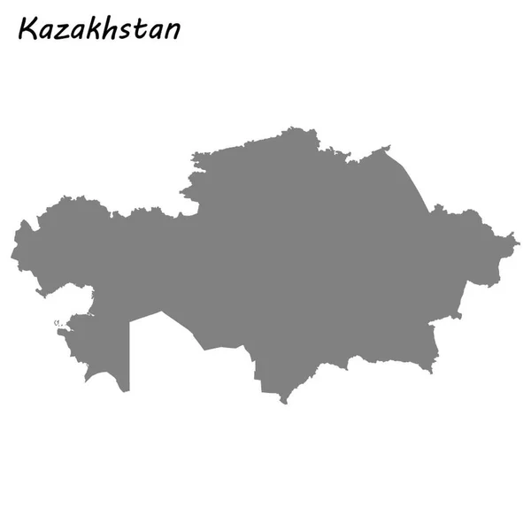 Mapa Alta Calidad Kazajstán Ilustración Vectorial — Vector de stock