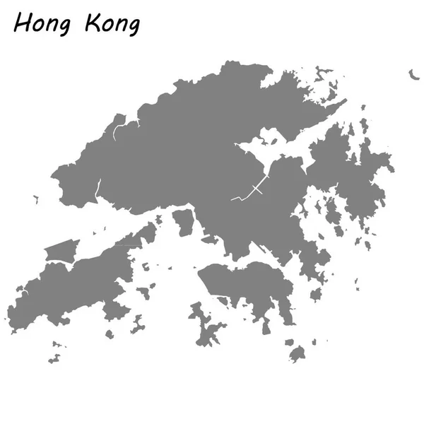 Mappa Alta Qualità Hong Kong Illustrazione Vettoriale — Vettoriale Stock