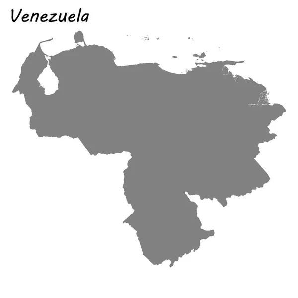 Mapa Alta Calidad Venezuela Ilustración Vectorial — Vector de stock