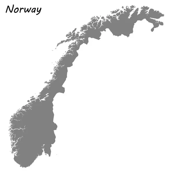 Mappa Alta Qualità Della Norvegia Illustrazione Vettoriale — Vettoriale Stock