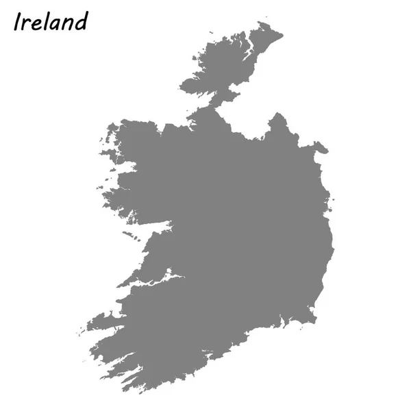 Vysoce Kvalitní Mapa Irska Vektorové Ilustrace — Stockový vektor