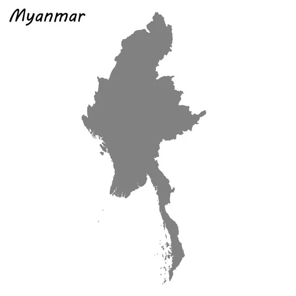 Carte Haute Qualité Myanmar Illustration Vectorielle — Image vectorielle