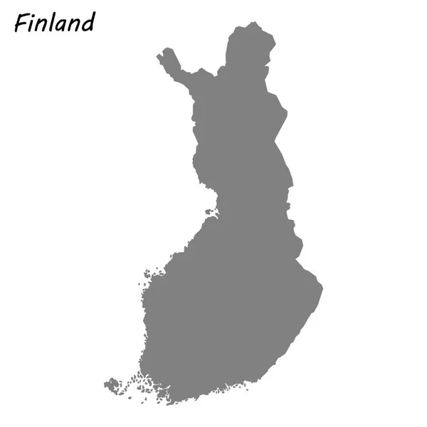 Χάρτης Υψηλής Ποιότητας Της Φινλανδίας Εικονογράφηση Διάνυσμα — Διανυσματικό Αρχείο