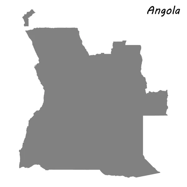 Mappa Alta Qualità Dell Angola Illustrazione Vettoriale — Vettoriale Stock