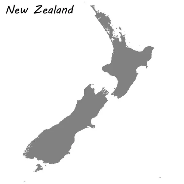 High Quality Map New Zealand Векторная Иллюстрация — стоковый вектор