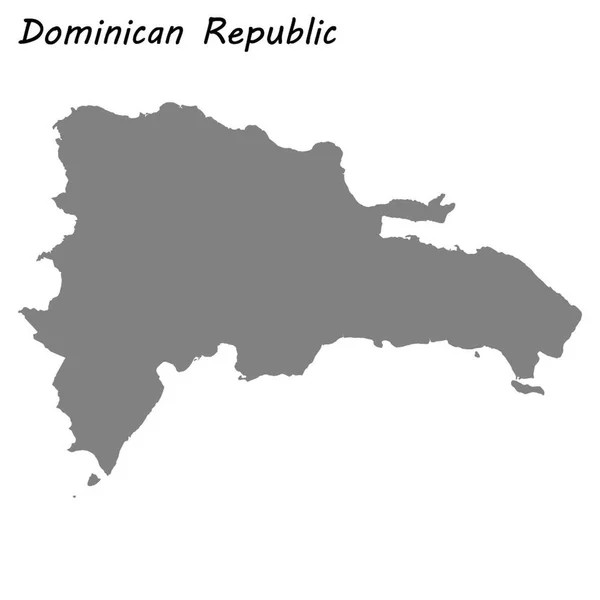 Mapa Alta Qualidade República Dominicana Ilustração Vetorial —  Vetores de Stock