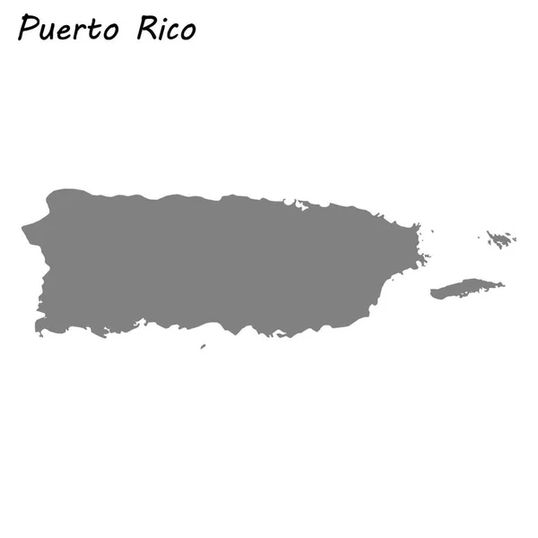Mappa Alta Qualità Porto Rico Illustrazione Vettoriale — Vettoriale Stock