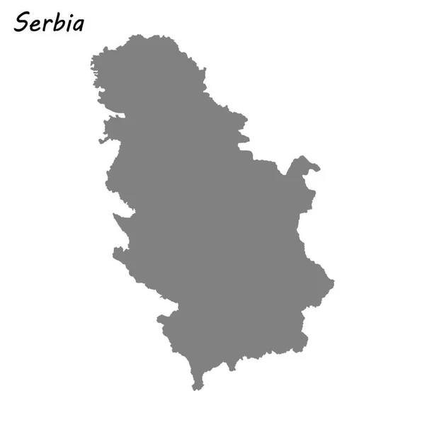 Mappa Alta Qualità Della Serbia Illustrazione Vettoriale — Vettoriale Stock