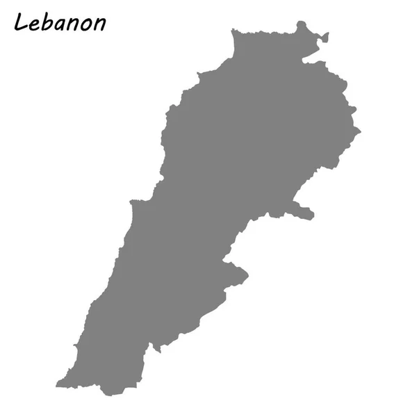 レバノンの高品質の地図です ベクトル図 — ストックベクタ