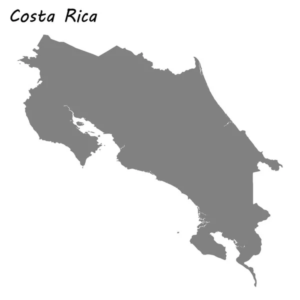 Mapa Alta Qualidade Costa Rica Ilustração Vetorial —  Vetores de Stock