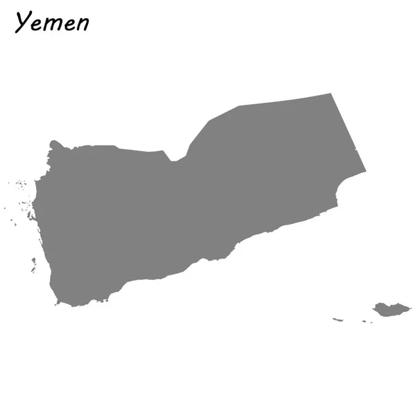イエメンの高品質の地図です ベクトル図 — ストックベクタ