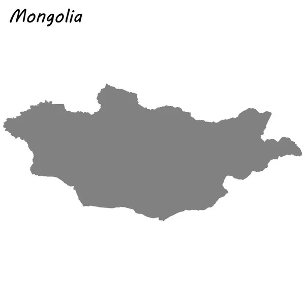 Vysoce Kvalitní Mapa Mongolska Vektorové Ilustrace — Stockový vektor