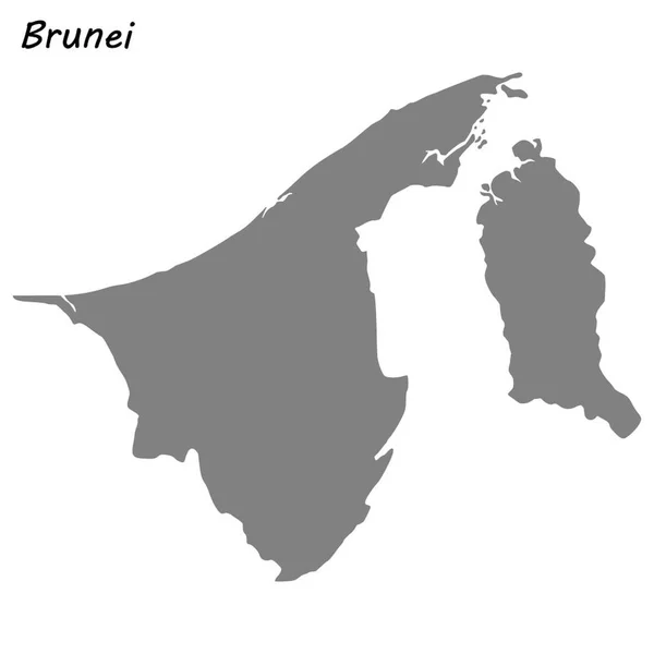 Mapa Alta Qualidade Brunei Ilustração Vetorial —  Vetores de Stock