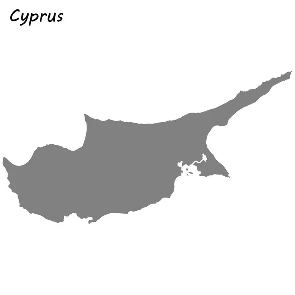 Kaart Van Hoge Kwaliteit Van Cyprus Vectorillustratie — Stockvector