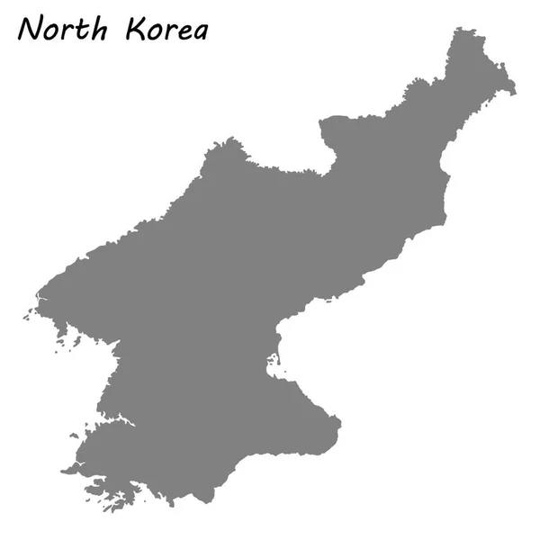 Mapa Alta Calidad Corea Del Norte Ilustración Vectorial — Archivo Imágenes Vectoriales
