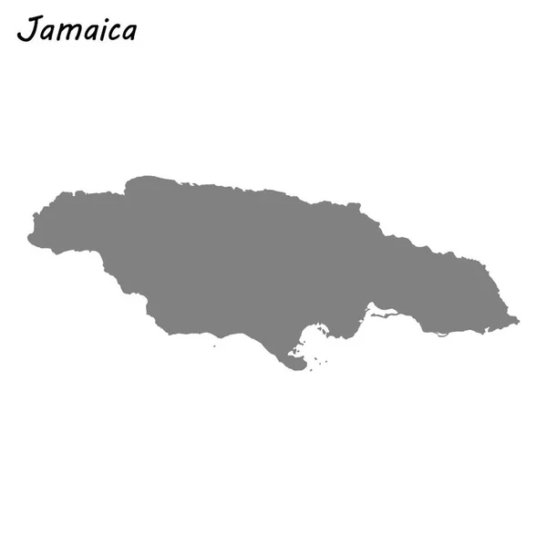 Mapa Jamaica Alta Calidad Ilustración Vectorial — Archivo Imágenes Vectoriales