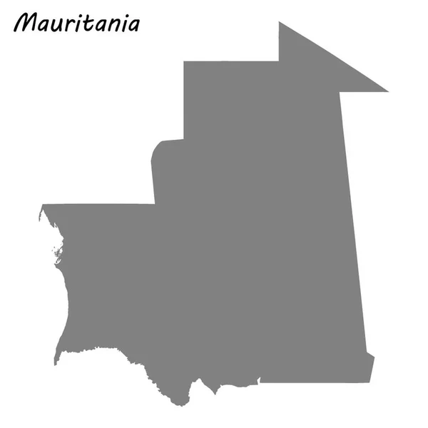 Mappa Alta Qualità Della Mauritania Illustrazione Vettoriale — Vettoriale Stock