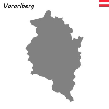 Yüksek kalite Vorarlberg Avusturya Devlet haritasıdır