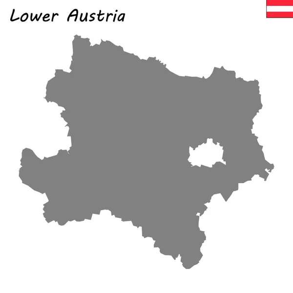 Vysoce Kvalitní Mapa Dolního Rakouska Stát Rakousko — Stockový vektor