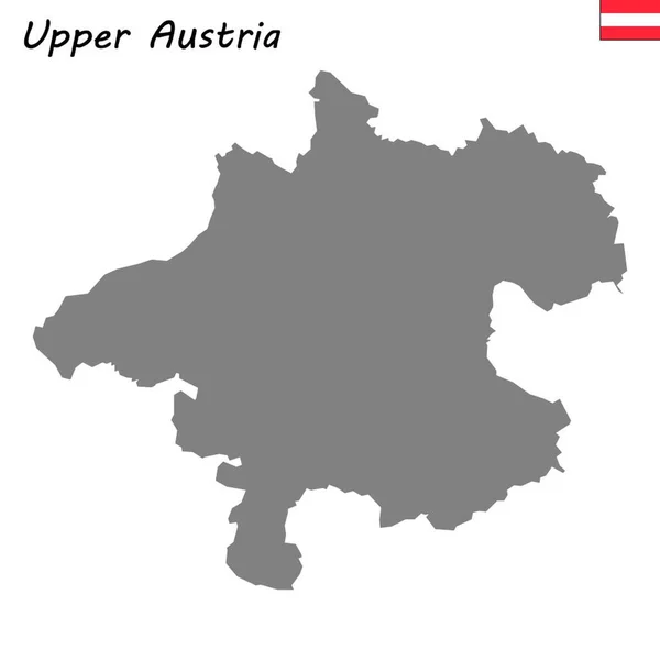 Qualitativ Hochwertige Karte Von Oberösterreich Ist Ein Staat Österreich — Stockvektor
