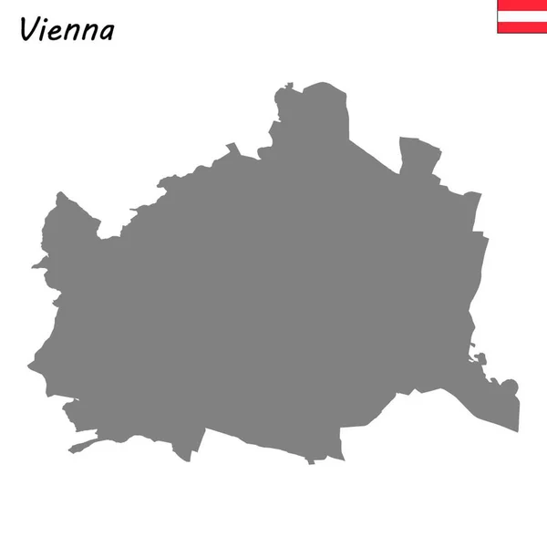 High Quality Map Vienna State Austria — Stock Vector