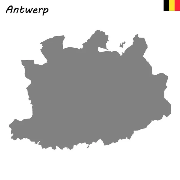 Hög Kvalitet Karta Över Antwerpen Provins Belgien — Stock vektor