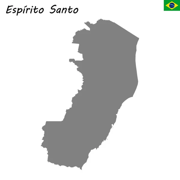 Mapa Alta Calidad Espirito Santo Estado Brasil — Vector de stock