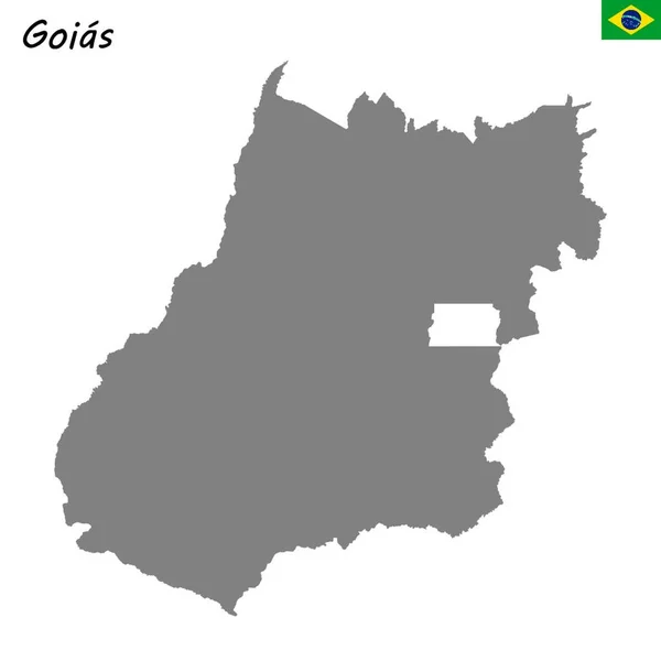 Mapa Alta Calidad Goias Estado Brasil — Vector de stock