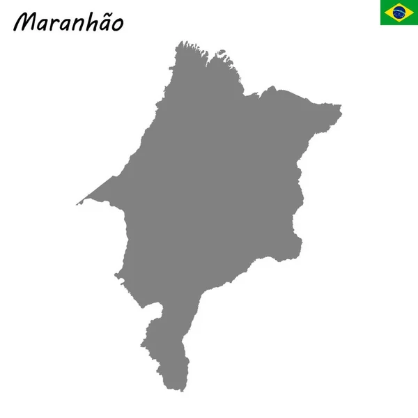 Carte Haute Qualité Maranhao Est État Brésil — Image vectorielle