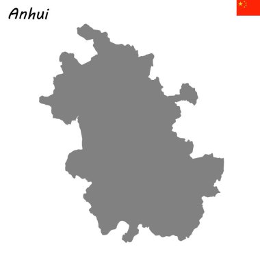 Yüksek kalite Anhui eyaleti Çin haritasıdır