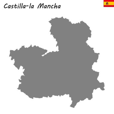 Yüksek kaliteli harita İspanya'nın otonom. Castilla - la Mancha