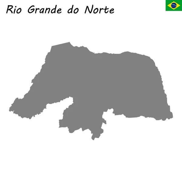 Mappa Alta Qualità Rio Grande Norte Uno Stato Del Brasile — Vettoriale Stock