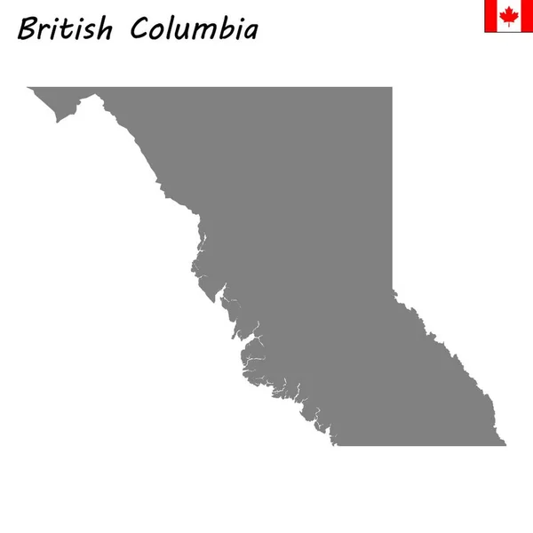 Mapa Alta Qualidade British Columbia Uma Província Canadá —  Vetores de Stock
