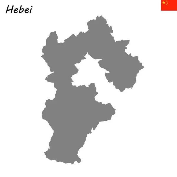 Mapa Alta Calidad Hebei Una Provincia China — Vector de stock