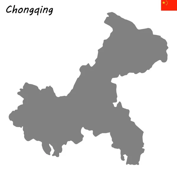 Vysoce Kvalitní Mapa Chongqing Provincie Číny — Stockový vektor