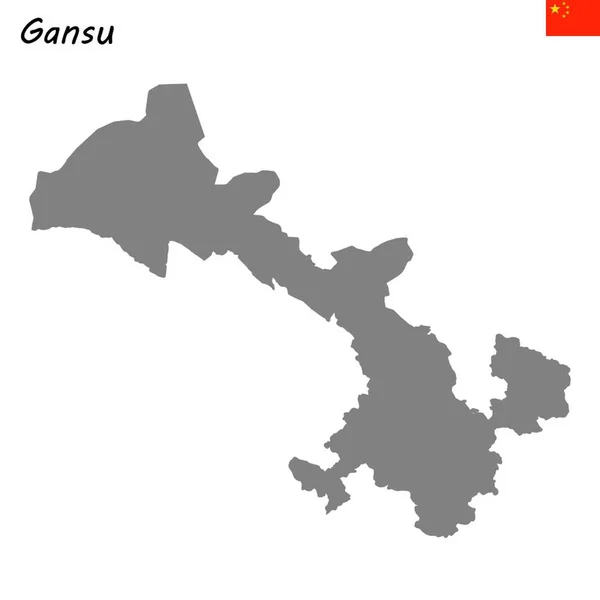 Yüksek Kalite Gansu Eyaleti Çin Haritasıdır — Stok Vektör