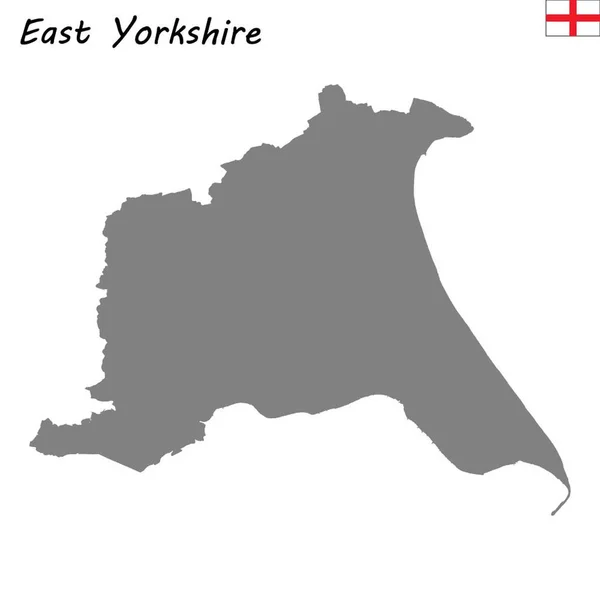 High Quality Map Ceremonial County England East Yorkshire — Stock Vector