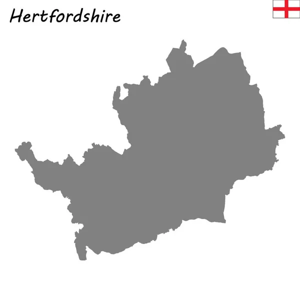 High Quality Map Ceremonial County England Hertfordshire — Stock Vector