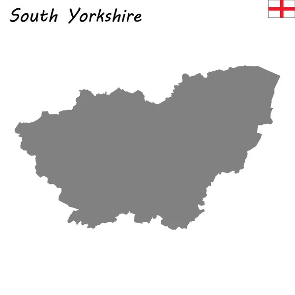High Quality Map Ceremonial County England South Yorkshire — Stock Vector