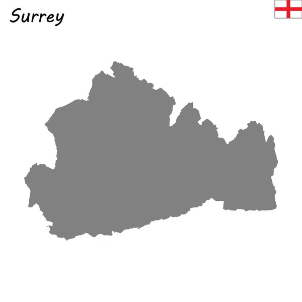 High Quality Map Ceremonial County England Surrey — Stock Vector