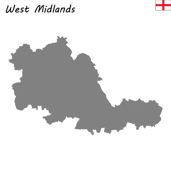 Mappa Alta Qualità Una Contea Cerimoniale Dell Inghilterra Midlands Occidentali — Vettoriale Stock