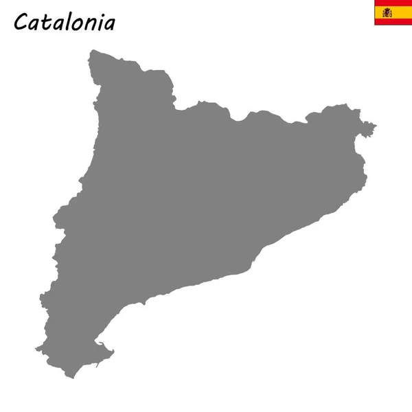 Mapa Alta Calidad Comunidad Autónoma España Cataluña — Vector de stock