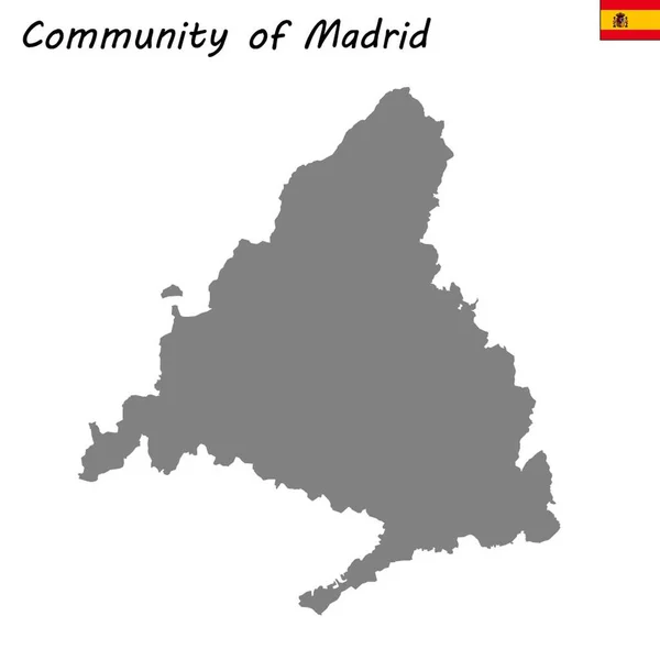 Magas Minőségű Megjelenítése Autonóm Közösség Spanyolország Madrid Tartomány — Stock Vector