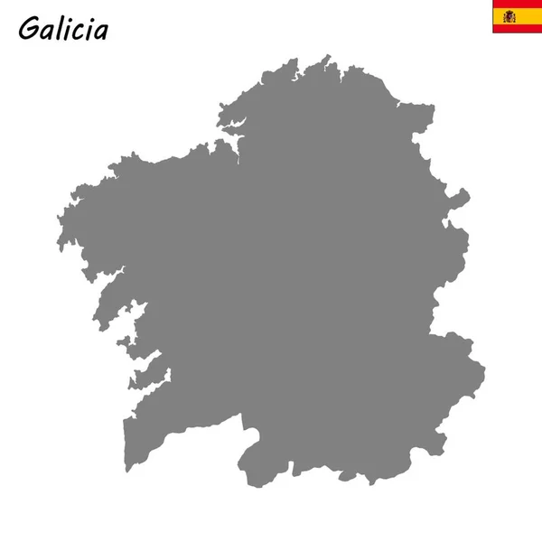西班牙的高品质地图自治社区 加利西亚 — 图库矢量图片