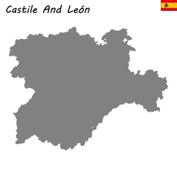 高品質は スペインの自治コミュニティをマップします カスティーリャ レオン — ストックベクタ