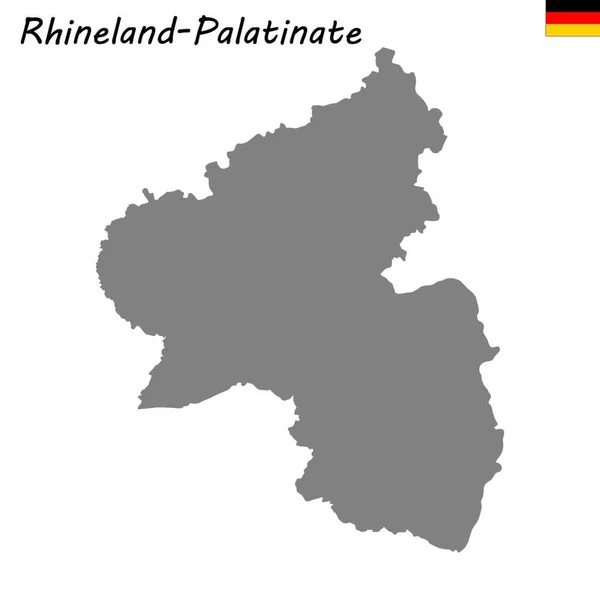 Hög Kvalitet Karta Ett Statligt Tysklandet Rheinland Pfalz — Stock vektor