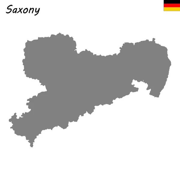 Wysokiej Jakości Mapy Stan Niemczech Saksonia — Wektor stockowy