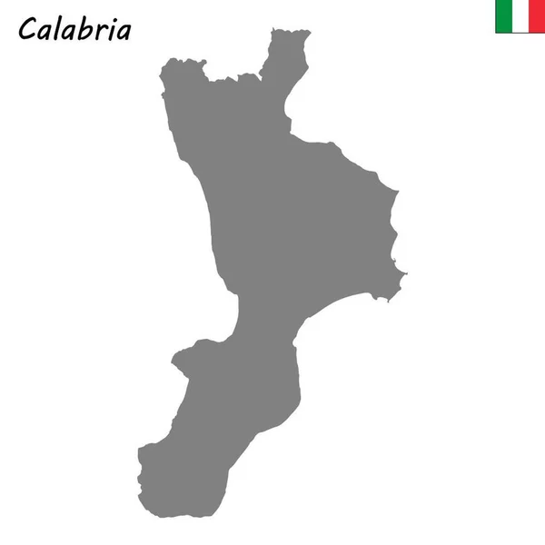 Hochwertige Karte Von Kalabrien Ist Eine Region Von Italien — Stockvektor