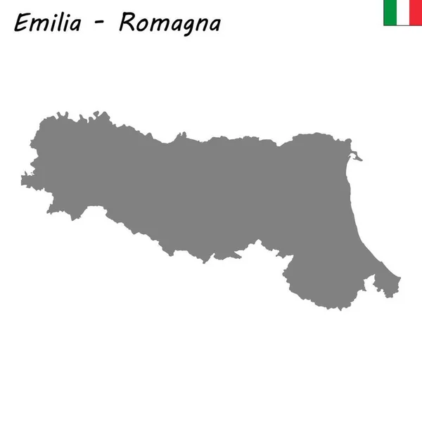 Wysokiej Jakości Mapy Emilia Romania Region Włoch — Wektor stockowy